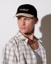 Thrills Workwear 5 Panel Cap – Schwarz – Grünschimmer