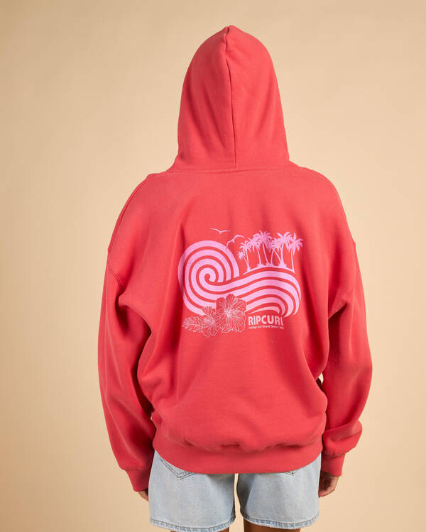 Rip Curl Ocean Break Heritage Hood - Deep Red (view 4)