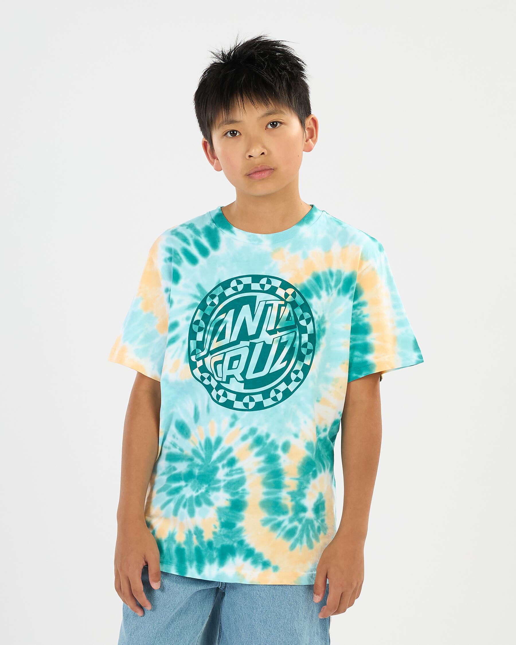 Malba Crash Dot Mono Front Tee - Teal Tie Dye