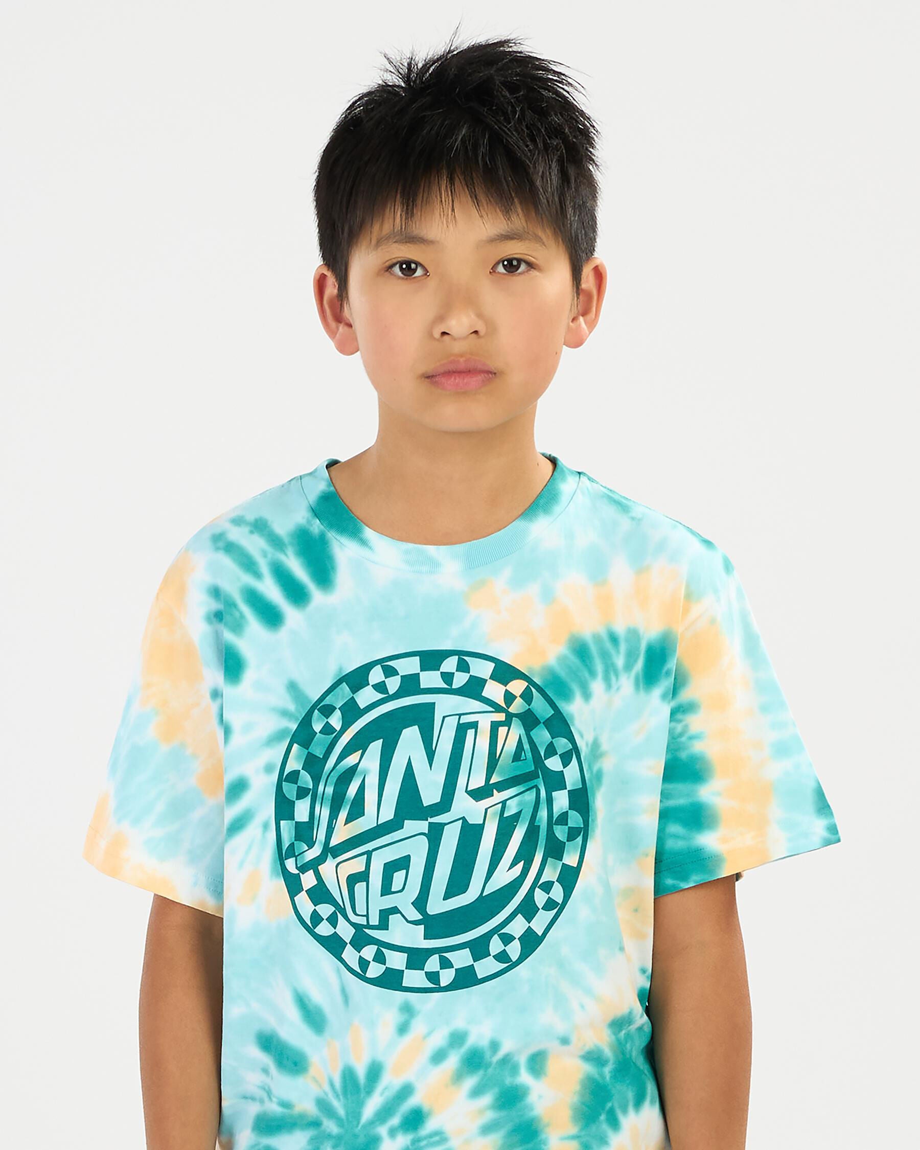 Malba Crash Dot Mono Front Tee - Teal Tie Dye