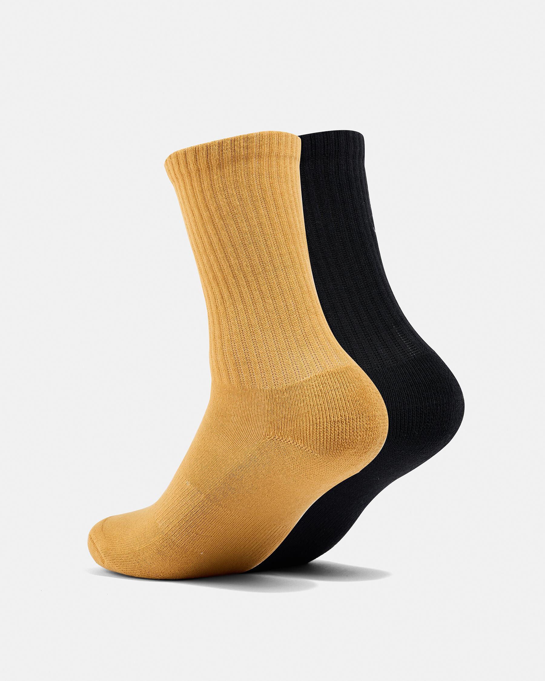Burnt Opus Crew Sock 2 Pack - Tan/Black
