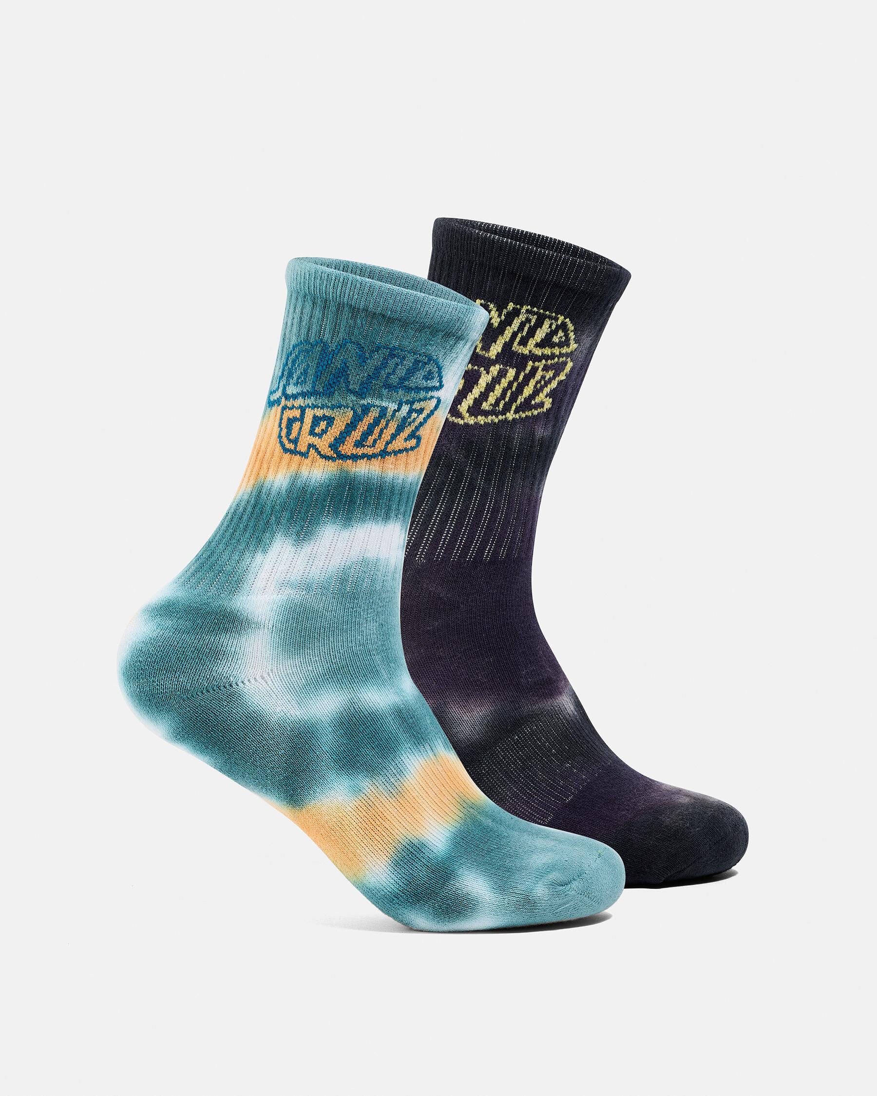 Malba Crash Stack Crew Sock 2 Pack - Teal Tie Dye/Black