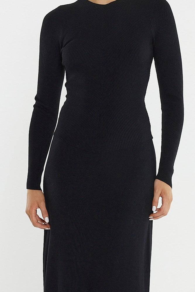 Sass Hazel Rib Top - Black (view 3)