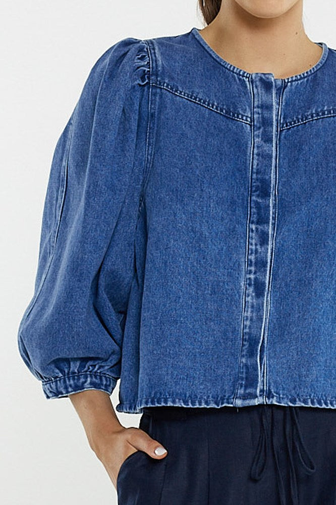 Sass Hayes Denim Shirt - Classic Blue (view 3)
