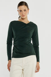 Sophia Twisted Top - Bottle Green