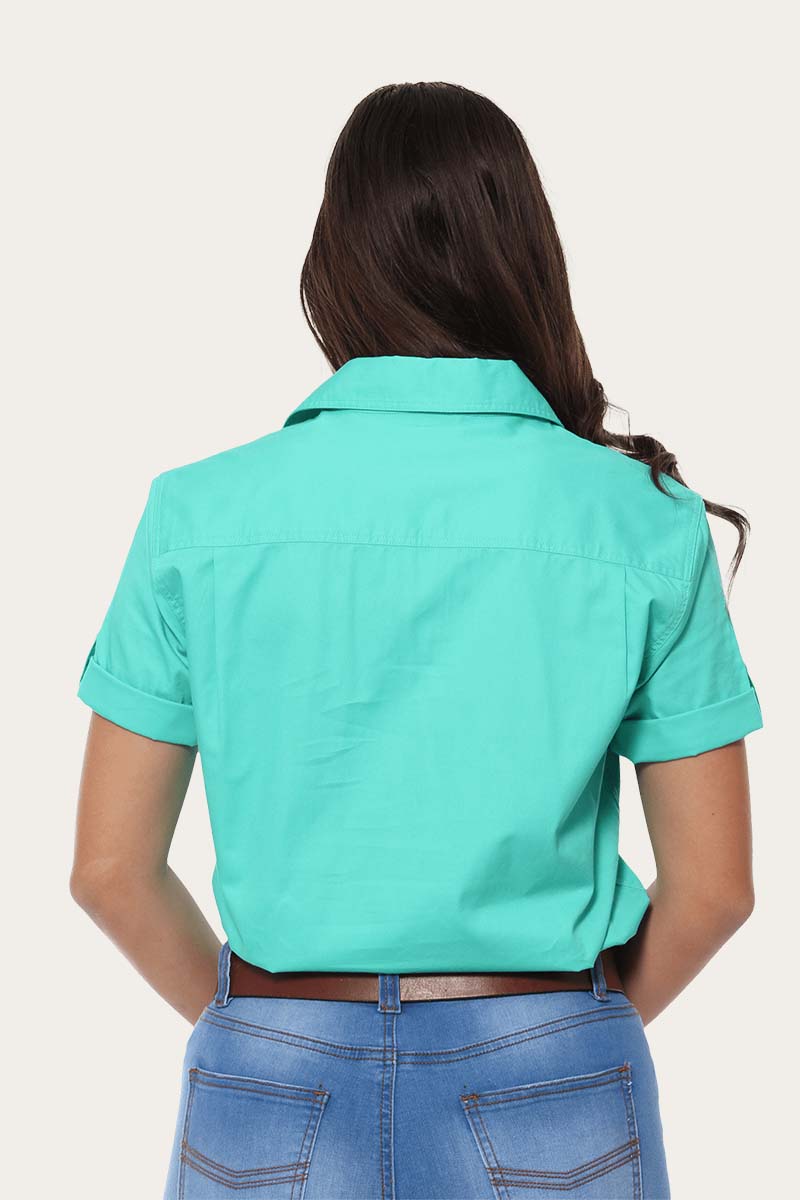 Ringers Western Jules Half Button Work Shirt in mint - back