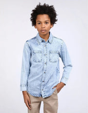 Prize Denim Shirt - Light Blue - Teens - Catani Clothing
