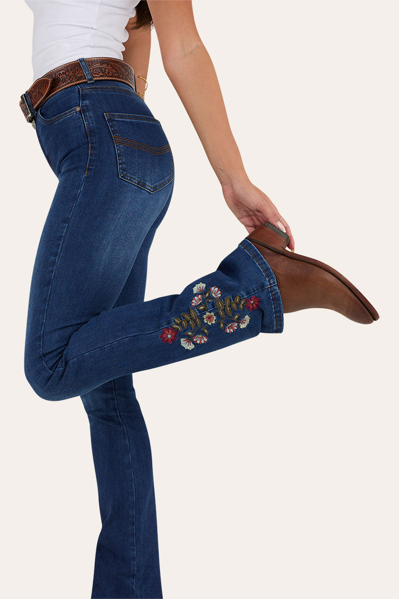 Ringers Western Penny Rodeo Womens High Rise  Bootleg Jean - Classic Blue (view 4)