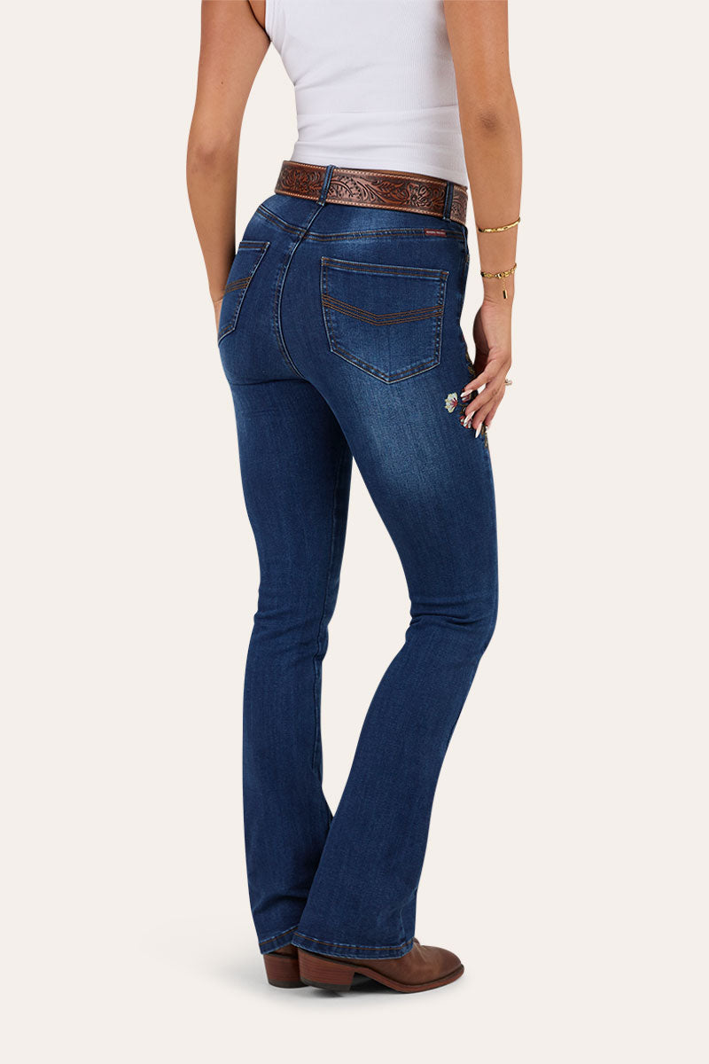 Ringers Western Penny Rodeo Womens High Rise  Bootleg Jean - Classic Blue (view 2)