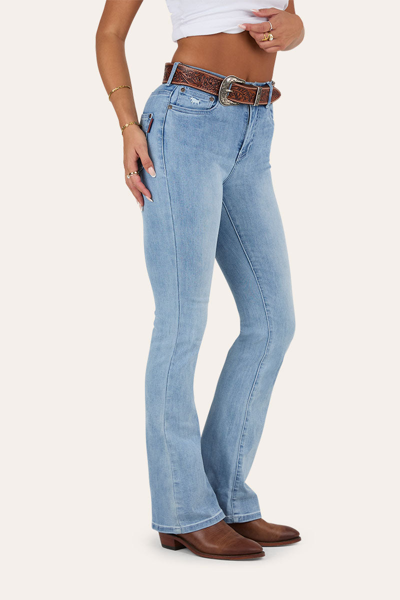 Ringers Western Penny Rodeo Womens High Rise Bootleg Jean - Light Blue (view 4)