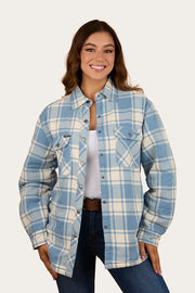 Ringers Western Sadie Womens Sherpa  Flannel - Faded Denim / Off White