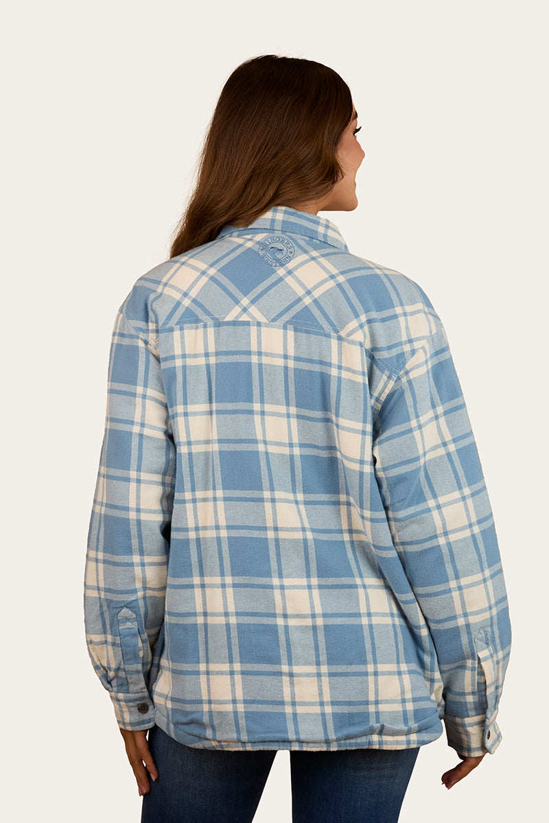 Ringers Western Sadie Womens Sherpa  Flannel - Faded Denim / Off White (view 2)