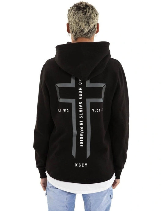 Beneath Layered Hoodie - Jet Black