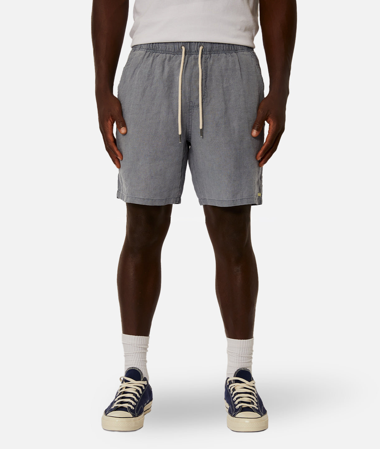 Industrie Marina Linen Short in Mid Indigo