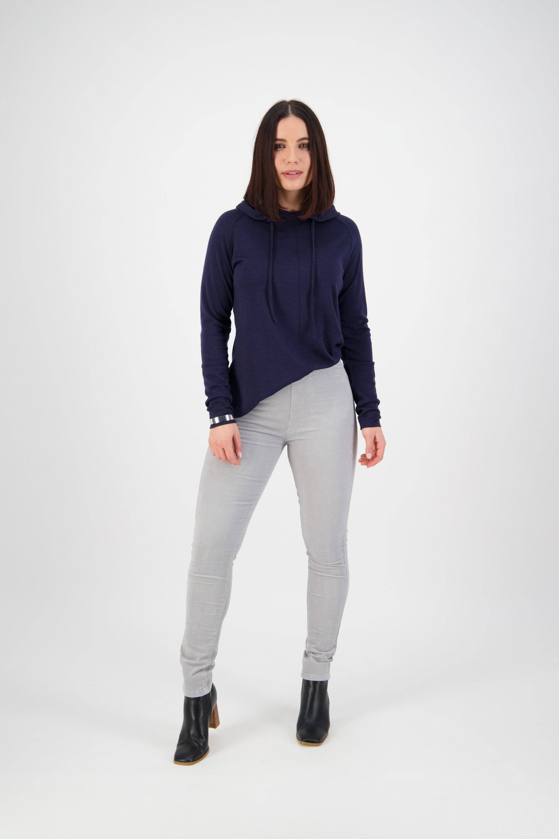 Vassalli Narrow Leg Cord Pant Cloud - side view