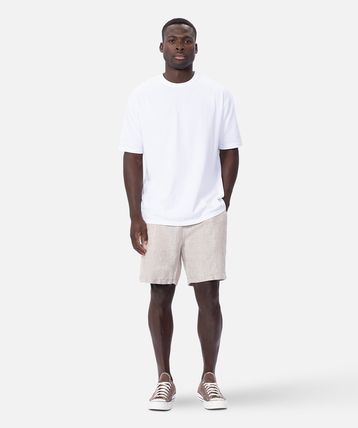 Industrie Marina Linen Short in Faded Wheat