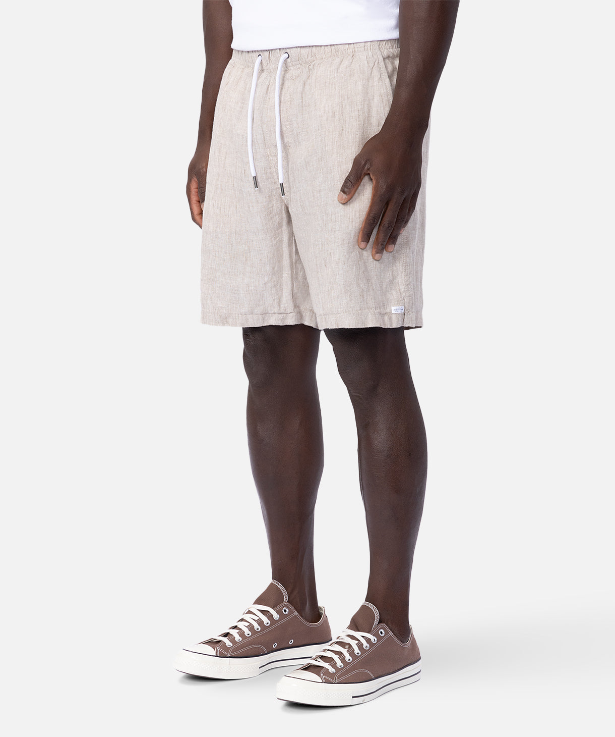Industrie Marina Linen Short in Faded Wheat - front
