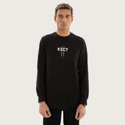 Arcade Dual Curve LS Tee - Jet Black - Catani Clothing