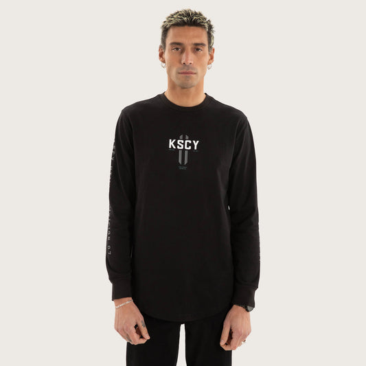 Arcade Dual Curve LS Tee - Jet Black