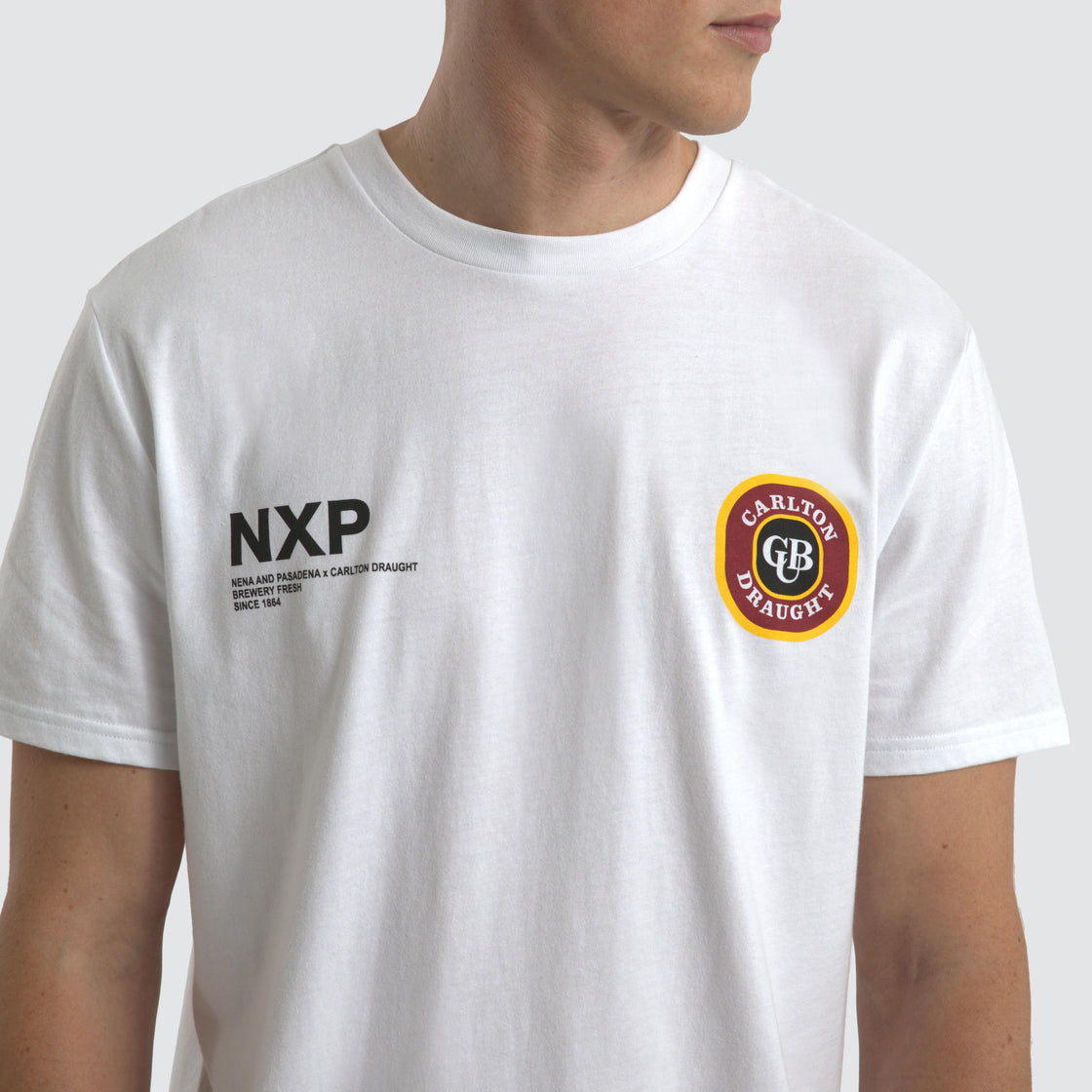 NXP Bramling Cape Back Tee - White / Maroon (view 5)