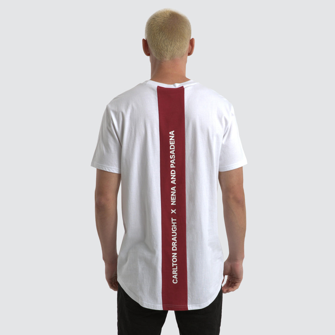 Bramling Cape Back Tee - White / Maroon