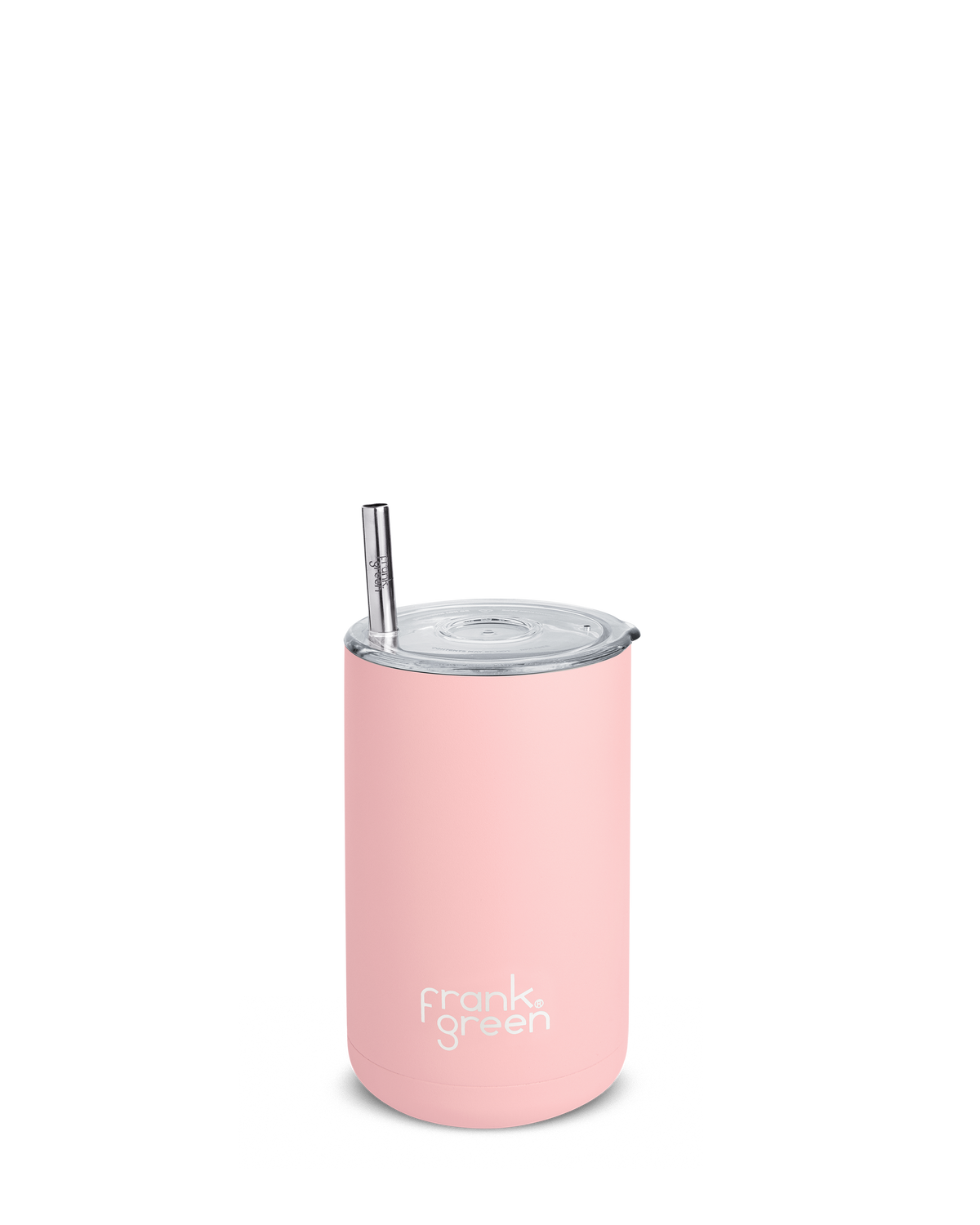 frank green iced coffee cup with straw in blushed pink
