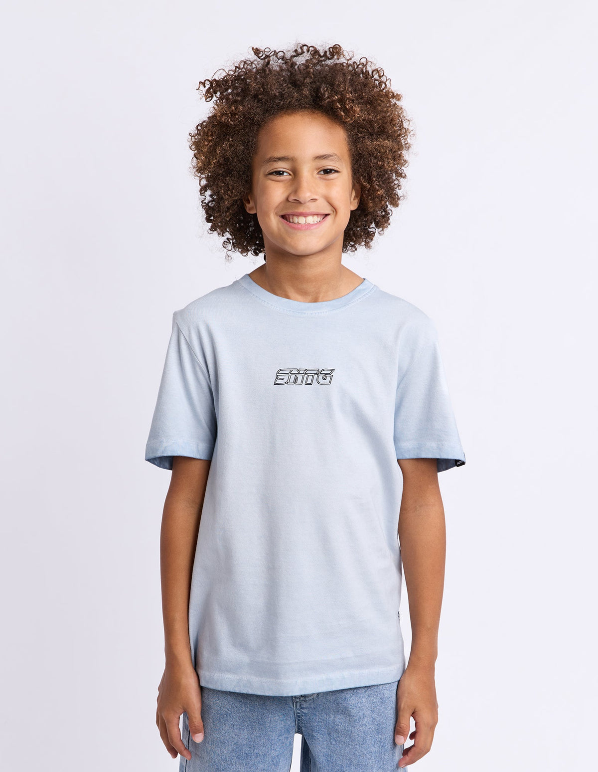 St Goliath Shadow Tee Blue boys front