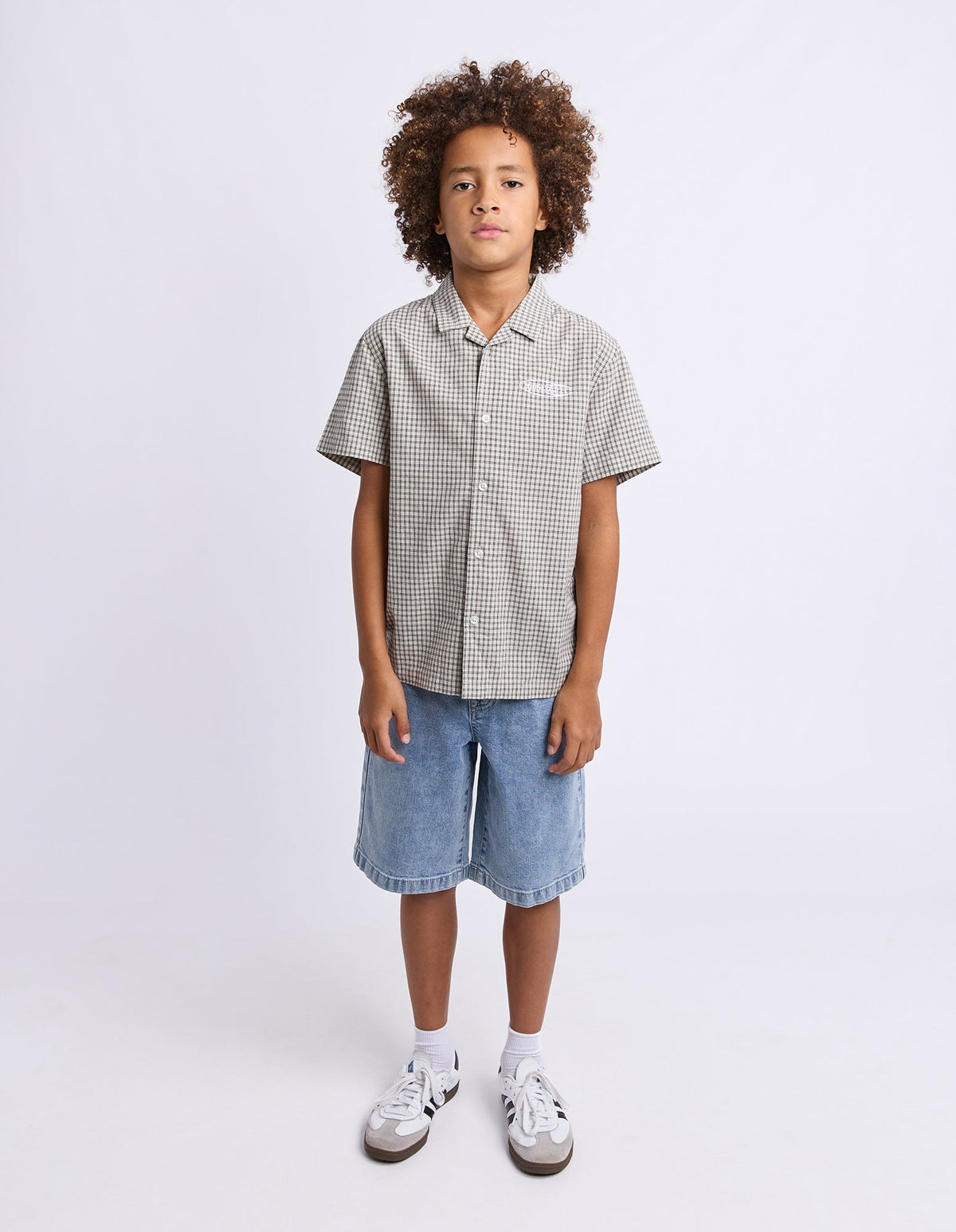 St Goliath Logo Shirt Check boys detail