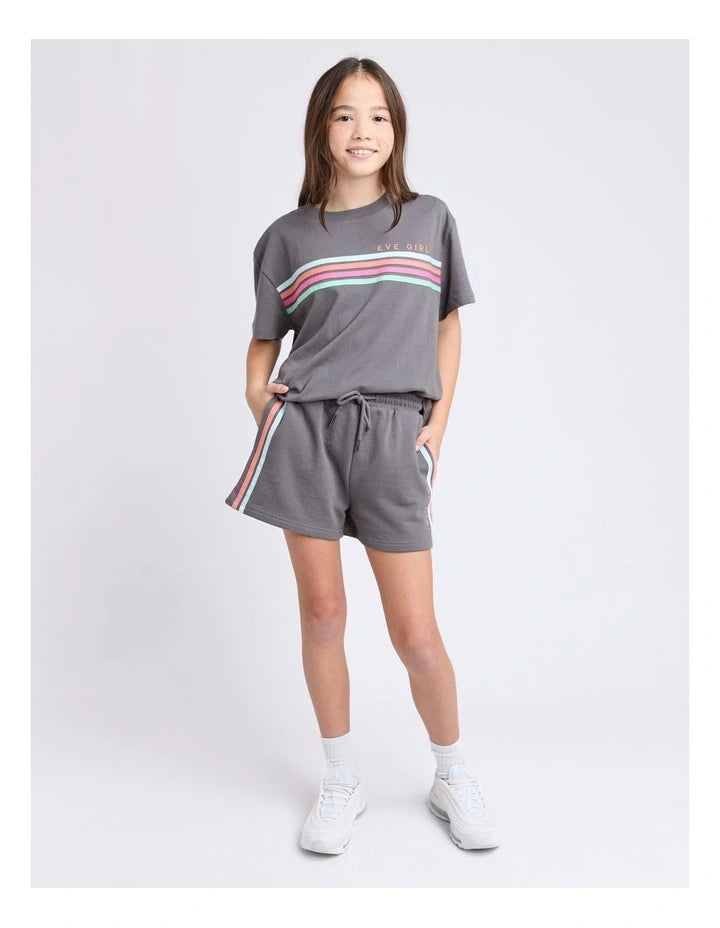 Eve Girl Retro Fleece Short - Charcoal - Teens (view 4)