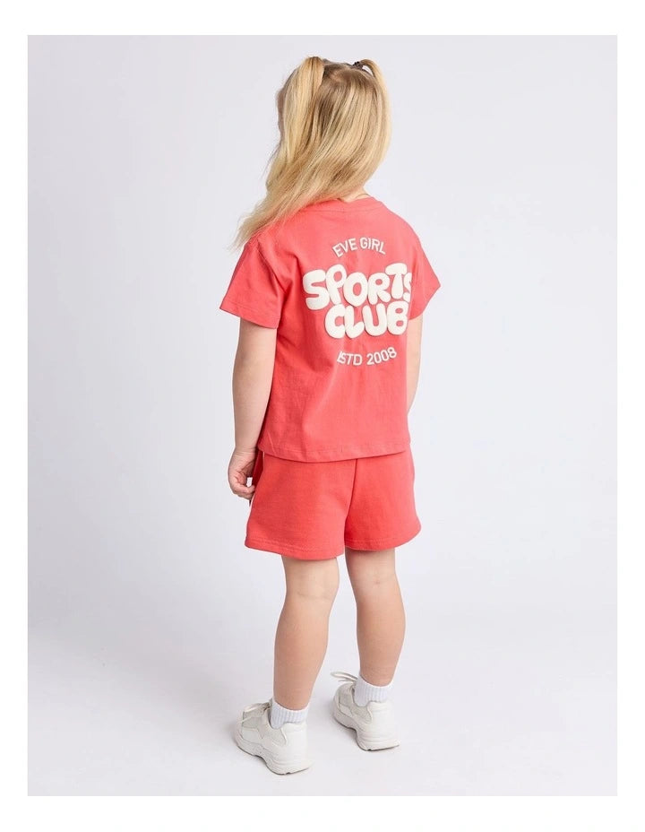 Eve Girl Sports Club Fleece Short - Red - Kids (view 4)