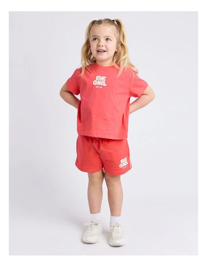 Eve Girl Sports Club Fleece Short - Red - Kids (view 5)