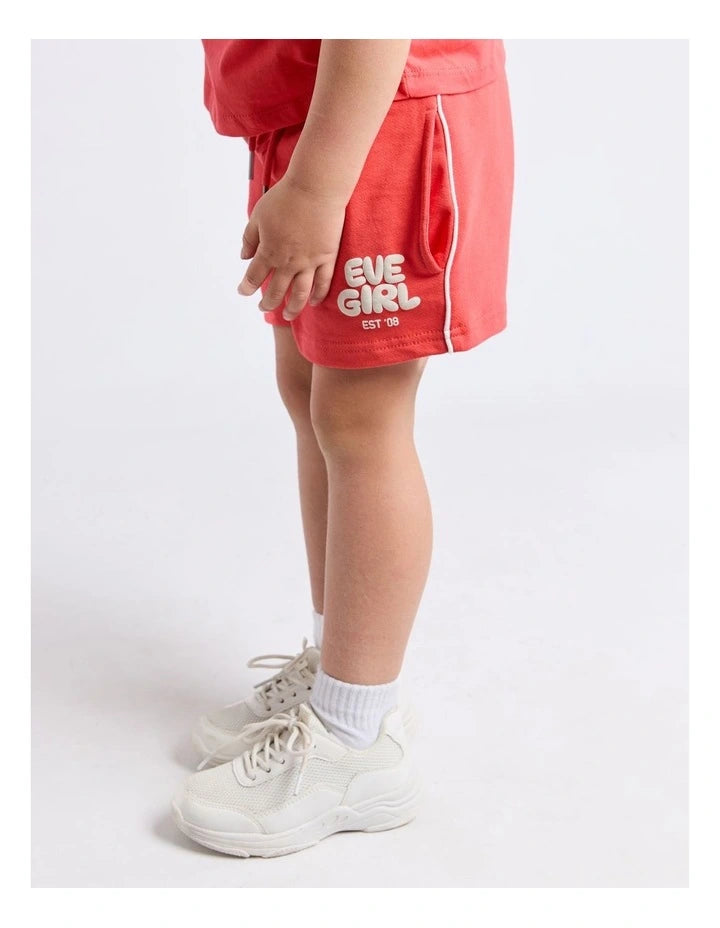 Eve Girl Sports Club Fleece Short - Red - Kids (view 6)