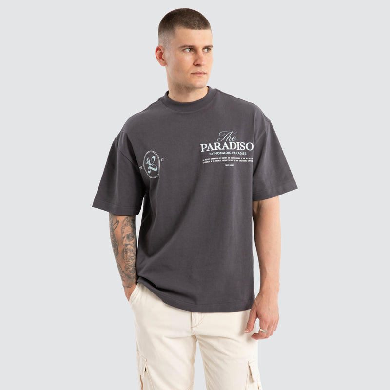 Monogram Street Tee - Charcoal
