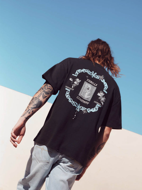 Inifinite Dopamine Box Fit Oversize Tee - Pirate Black