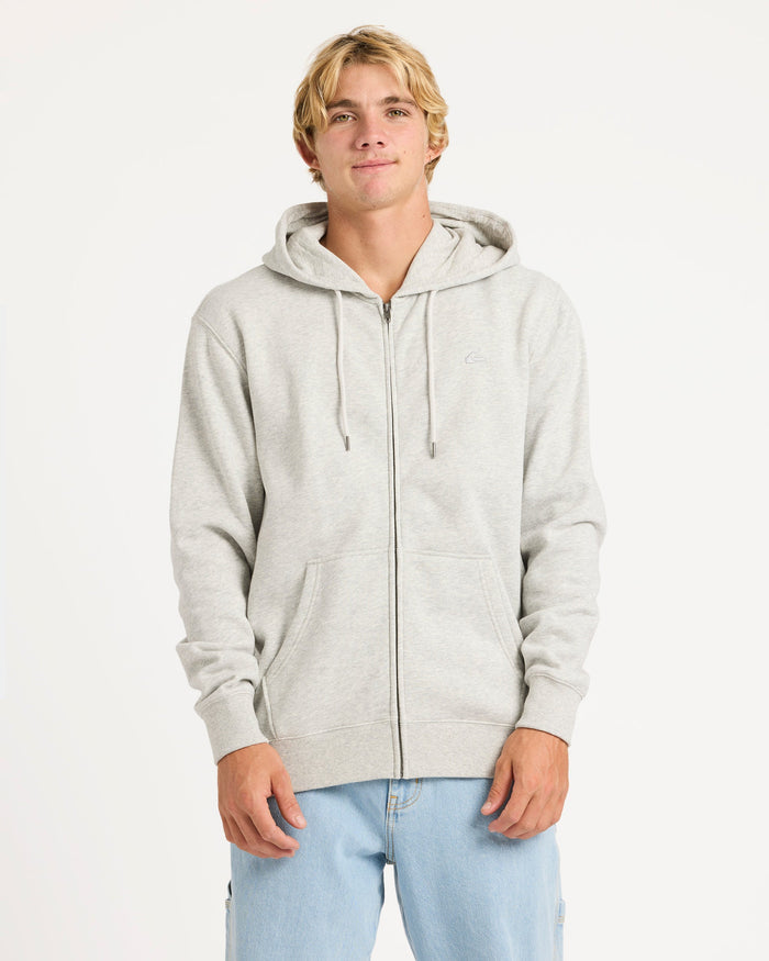 Salt Water Zip Up Hoodie - Light Grey Heather