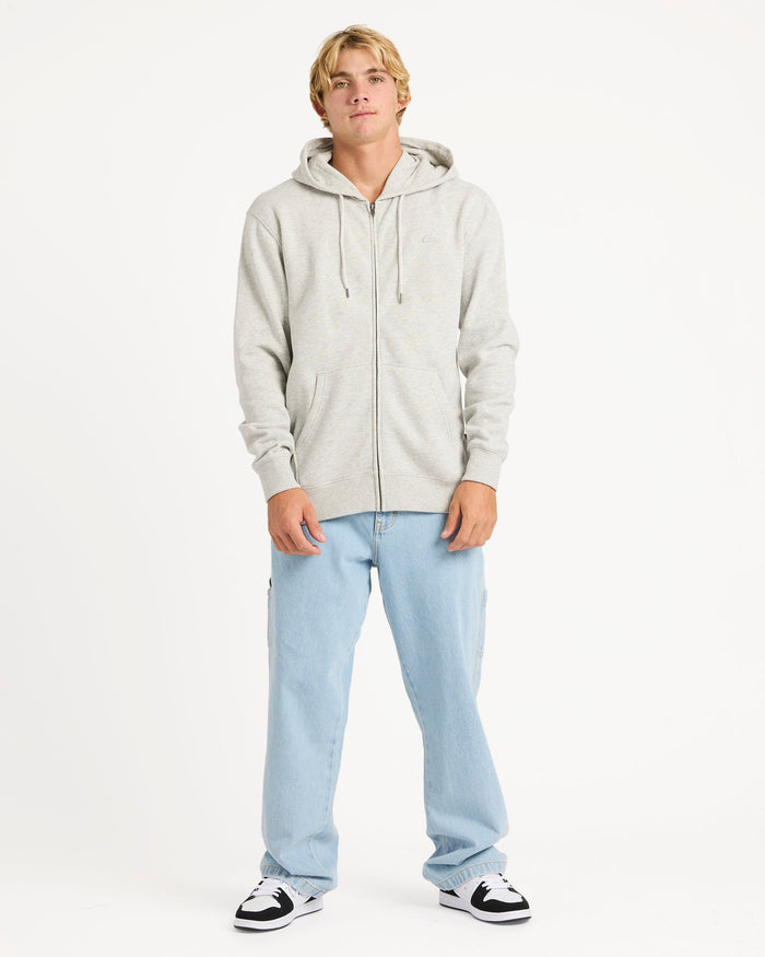 Salt Water Zip Up Hoodie - Light Grey Heather