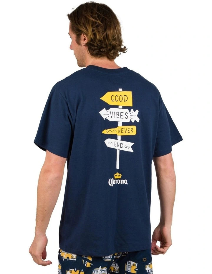 Corona Vibes Tee in white - back