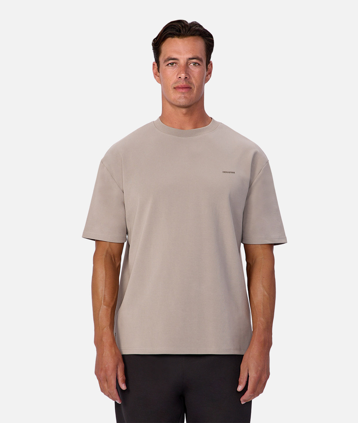 Industrie Newport Tee in Rhino - worn