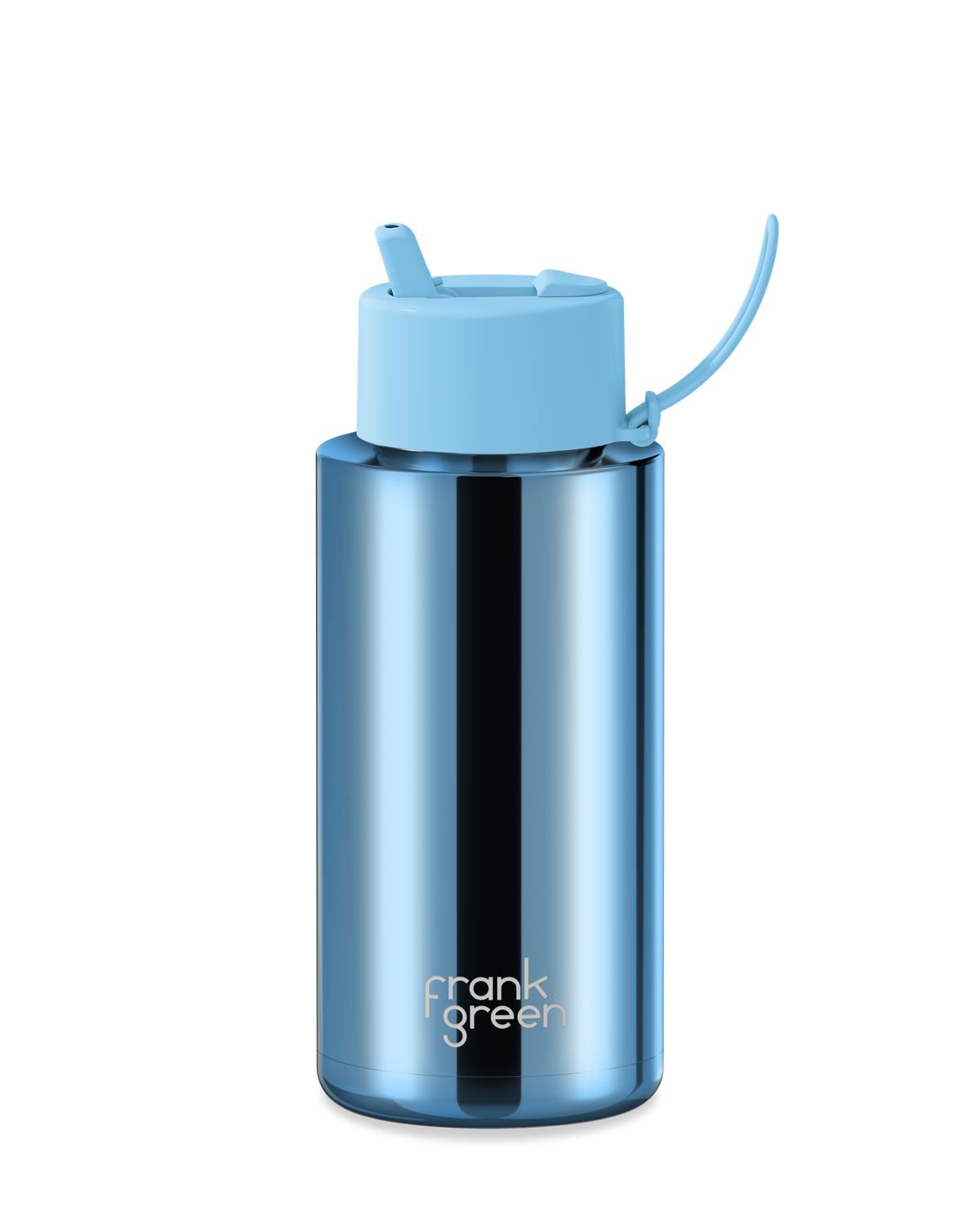 Frank Green 34oz Ceramic Reusable Bottle Blue Chrome