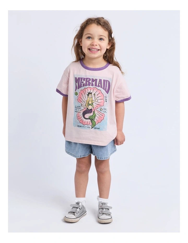 Eve Girl Mermaid Ringer Tee - Pale Pink (view 4)