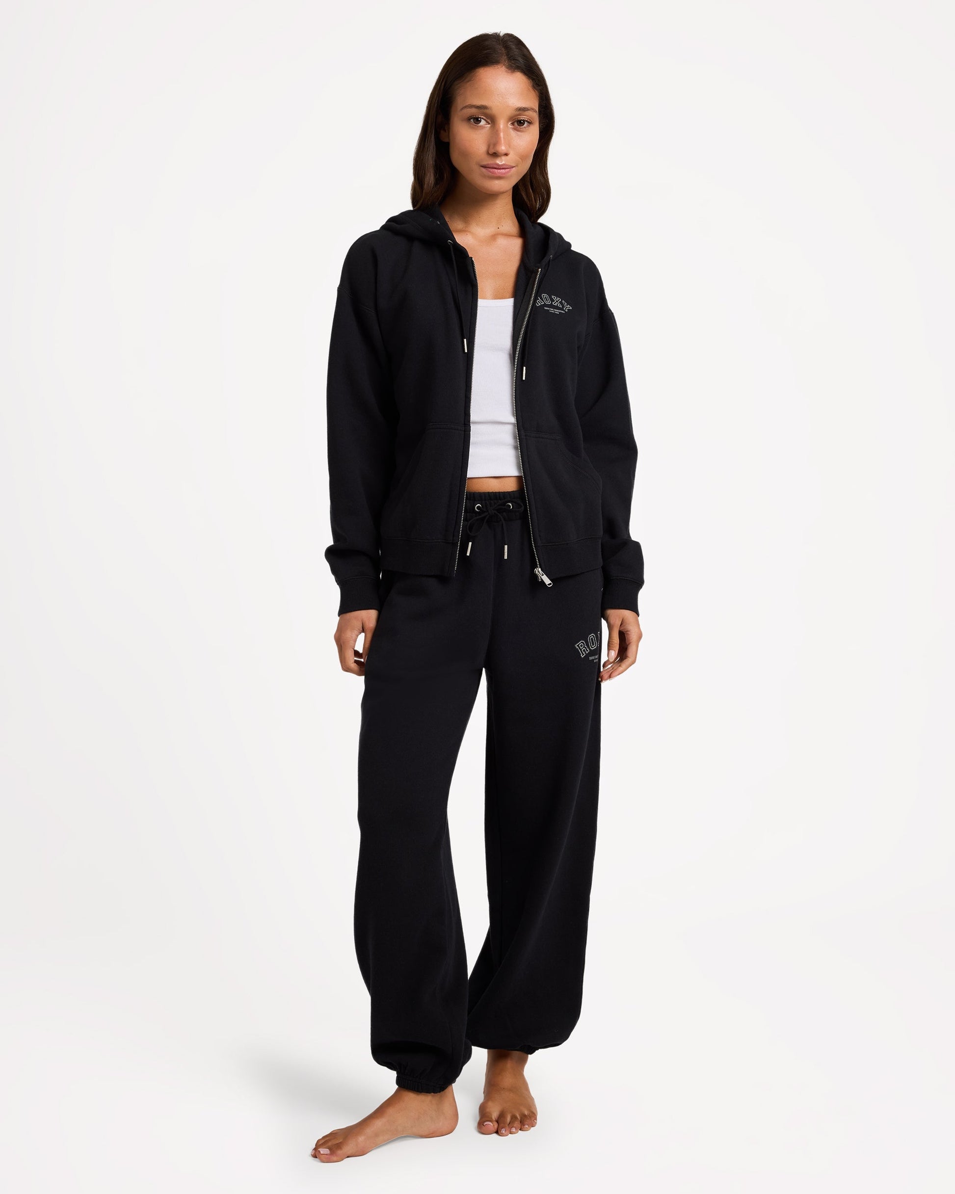 Roxy Dreamy Days Trackie Pant Black - worn on model