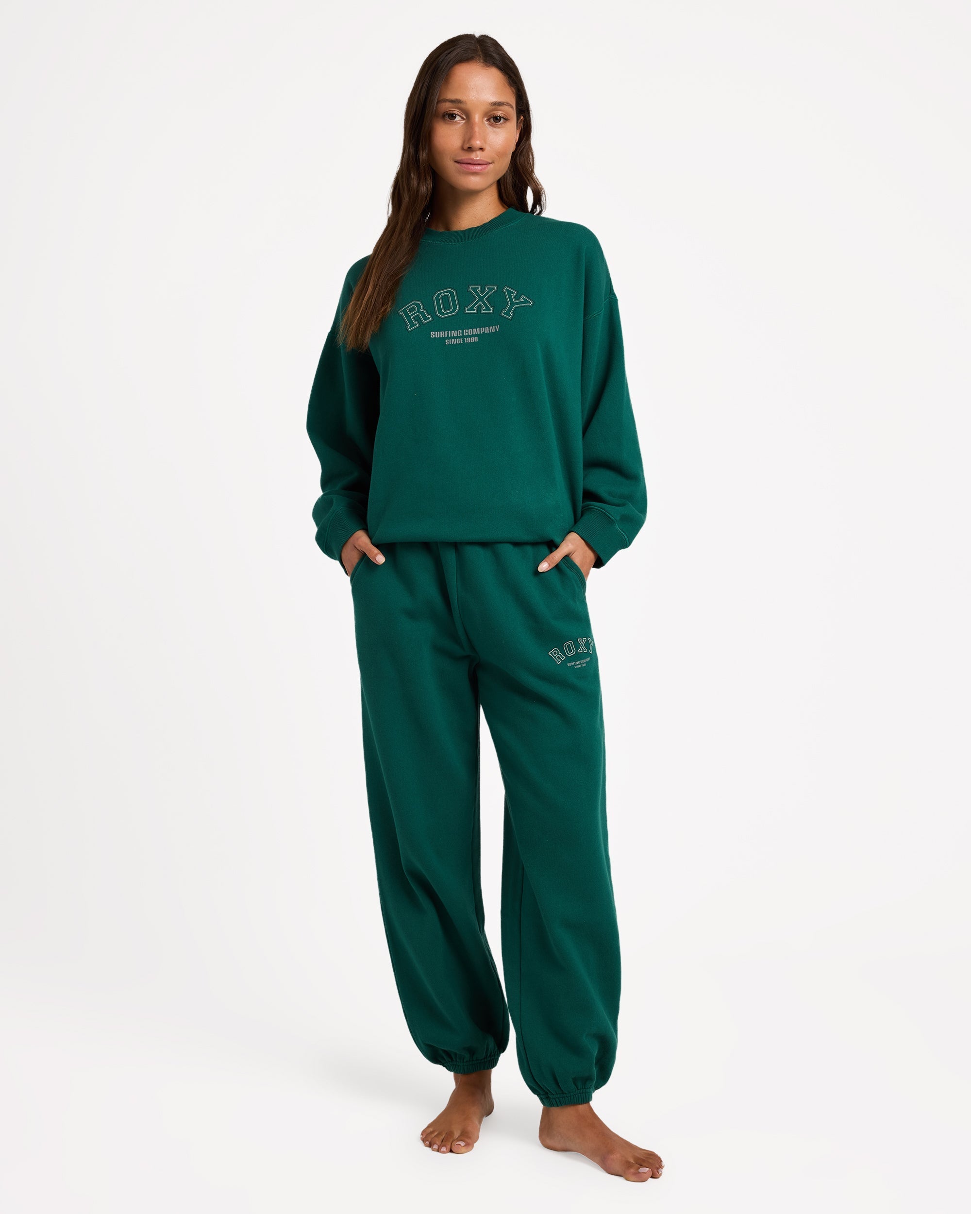 Roxy Dreamy Days Trackie Pant Forest - worn on model