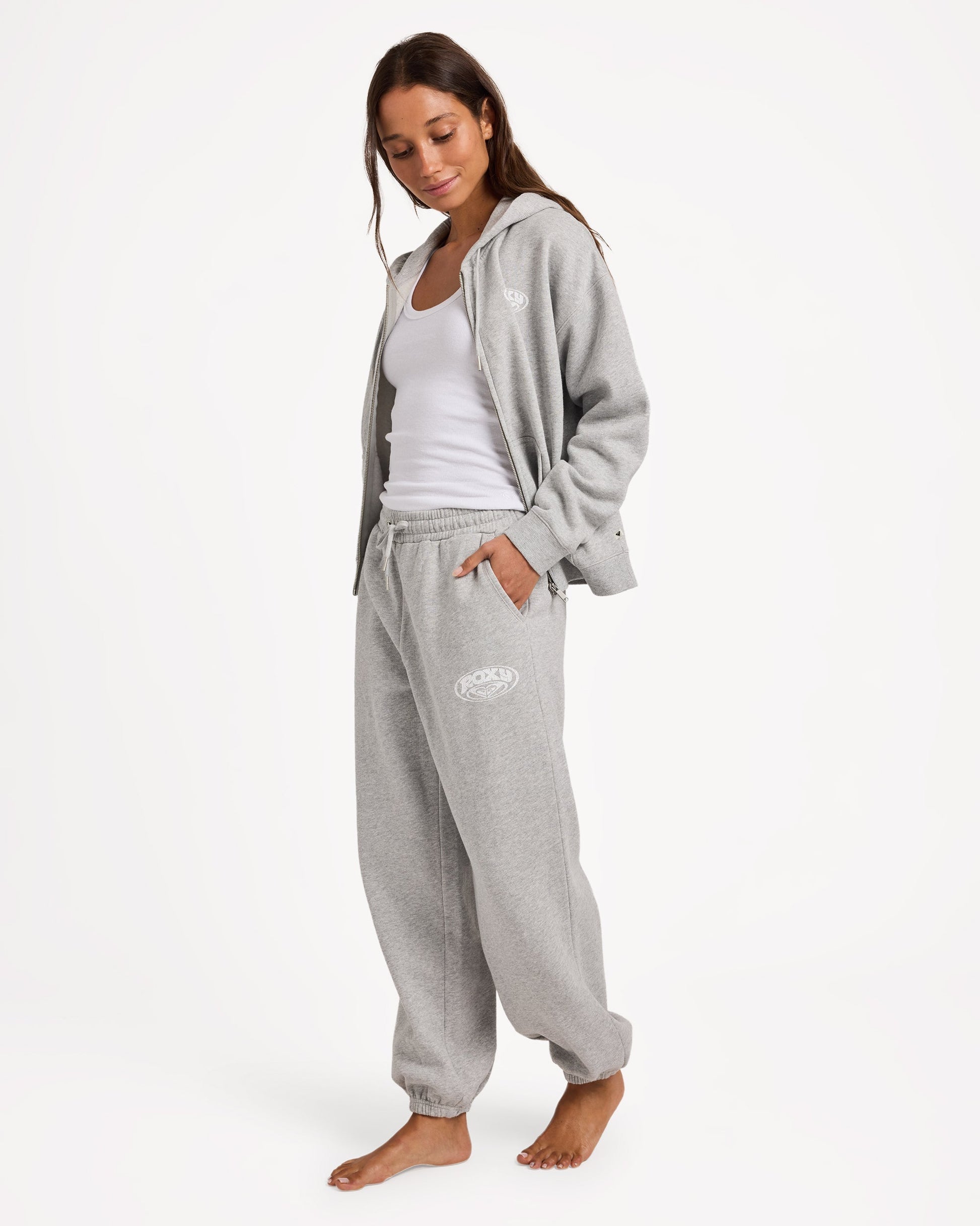 Roxy Dreamy Days Trackie Pant Grey Marle - side view