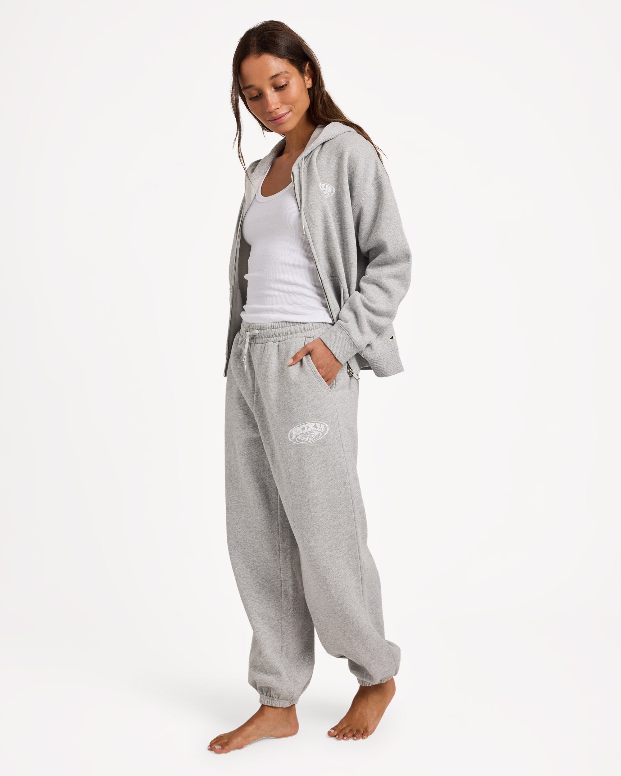 Roxy Dreamy Days Trackie Pant Grey Marle - side view