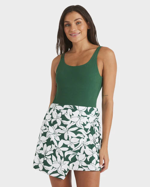 Khloe Wrap Mini Skirt - Evergreen