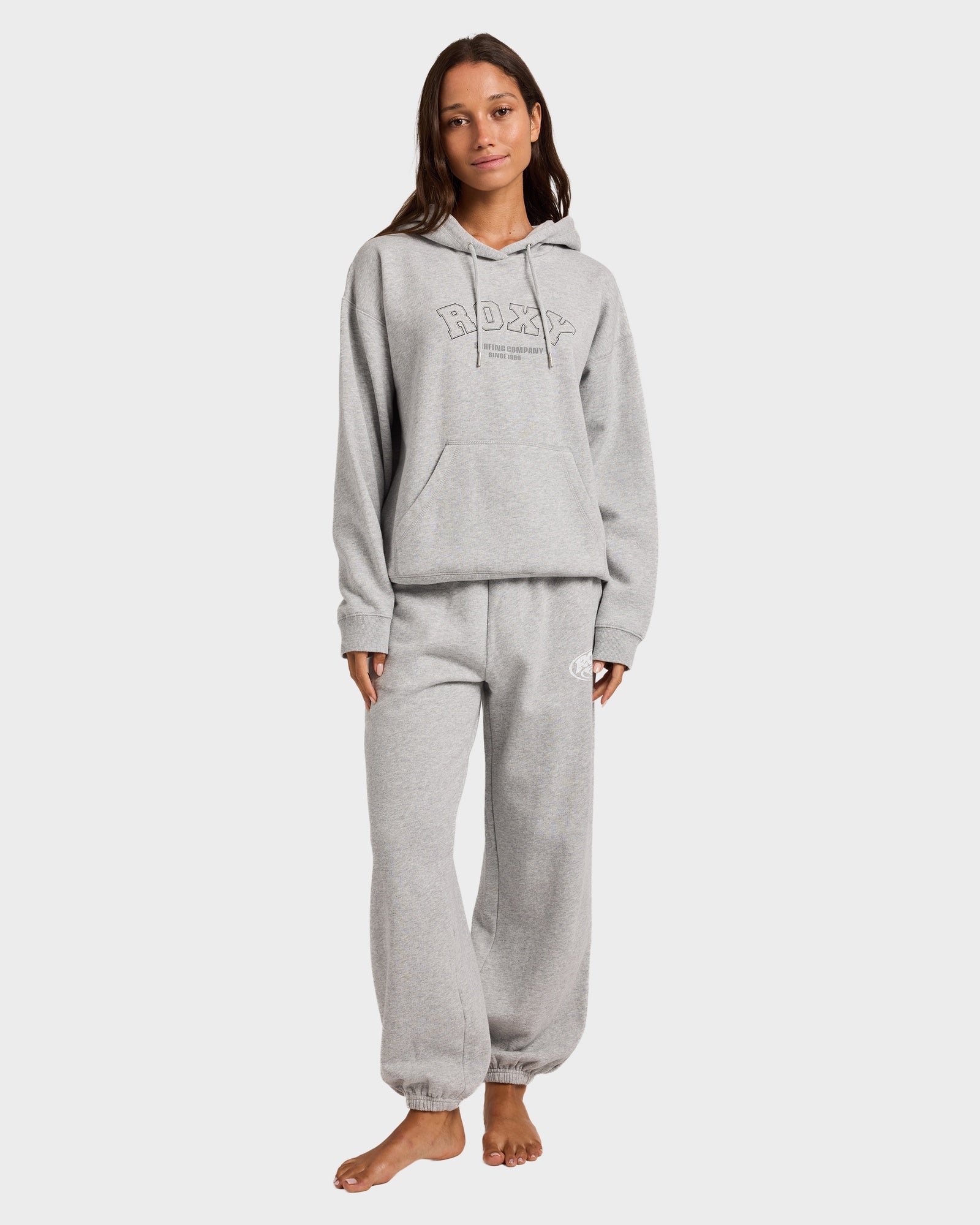 Roxy Dreamy Days Hood Grey Marle - worn on model