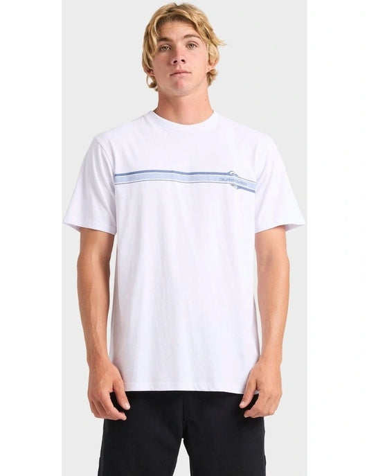 Line Up Stripe Short Sleeve Tee - White