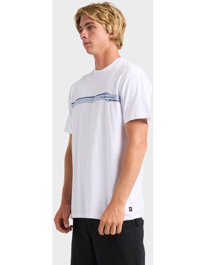 Line Up Stripe Short Sleeve Tee - White