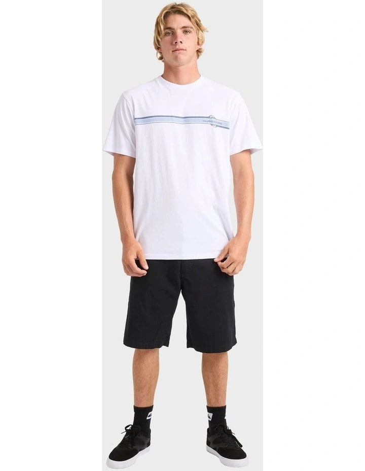 Line Up Stripe Short Sleeve Tee - White