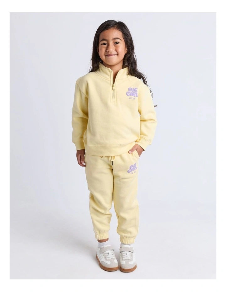 Eve Girl Sports Club 1/4 Zip Jumper - Lemon (Sizes 8-16) (view 3)